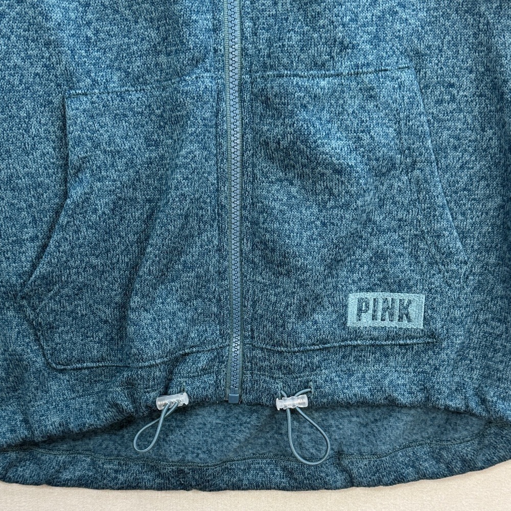PINK Victoria's Secret Teal Zip-Up Sweater View 2